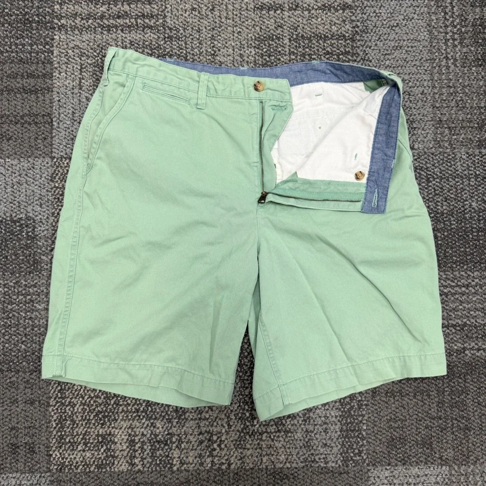 Polo Ralph Lauren Relaxed Fit Shorts Mens 36 Green Solid Cotton Chino Twill